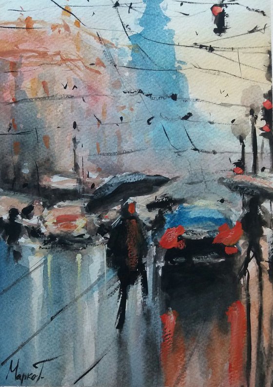 rainy street scene