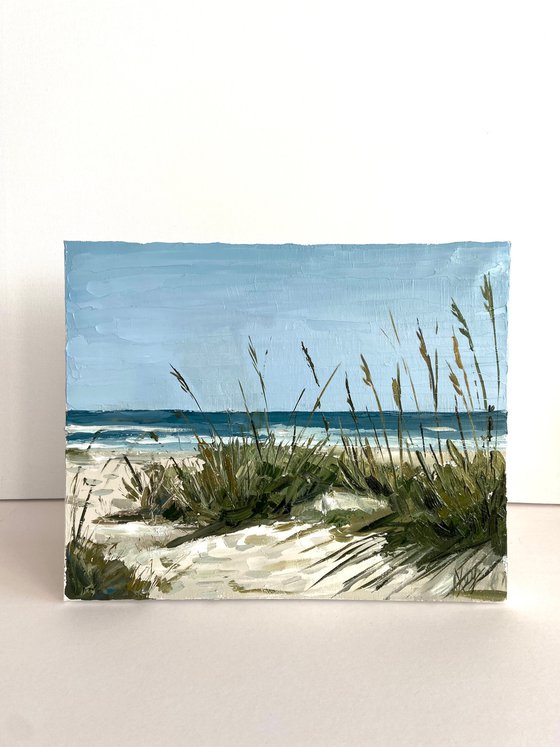 Seascape Original Oil Painting north Caroline  beach 22x28cm