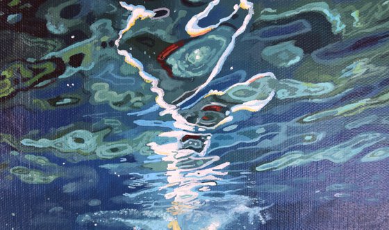 Underneath XXVIII - Miniature swimming painting