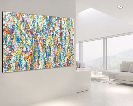 You Make Me Feel Good - XL LARGE,  ABSTRACT ART, PALETTE KNIFE ART – EXPRESSIONS OF ENERGY AND LIGHT. READY TO HANG!