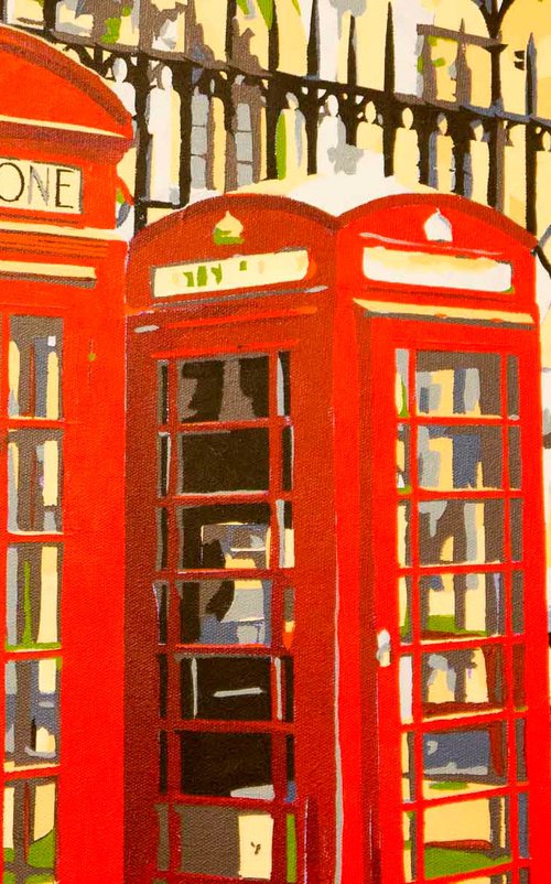 Red Telephone Boxes by KM Arts