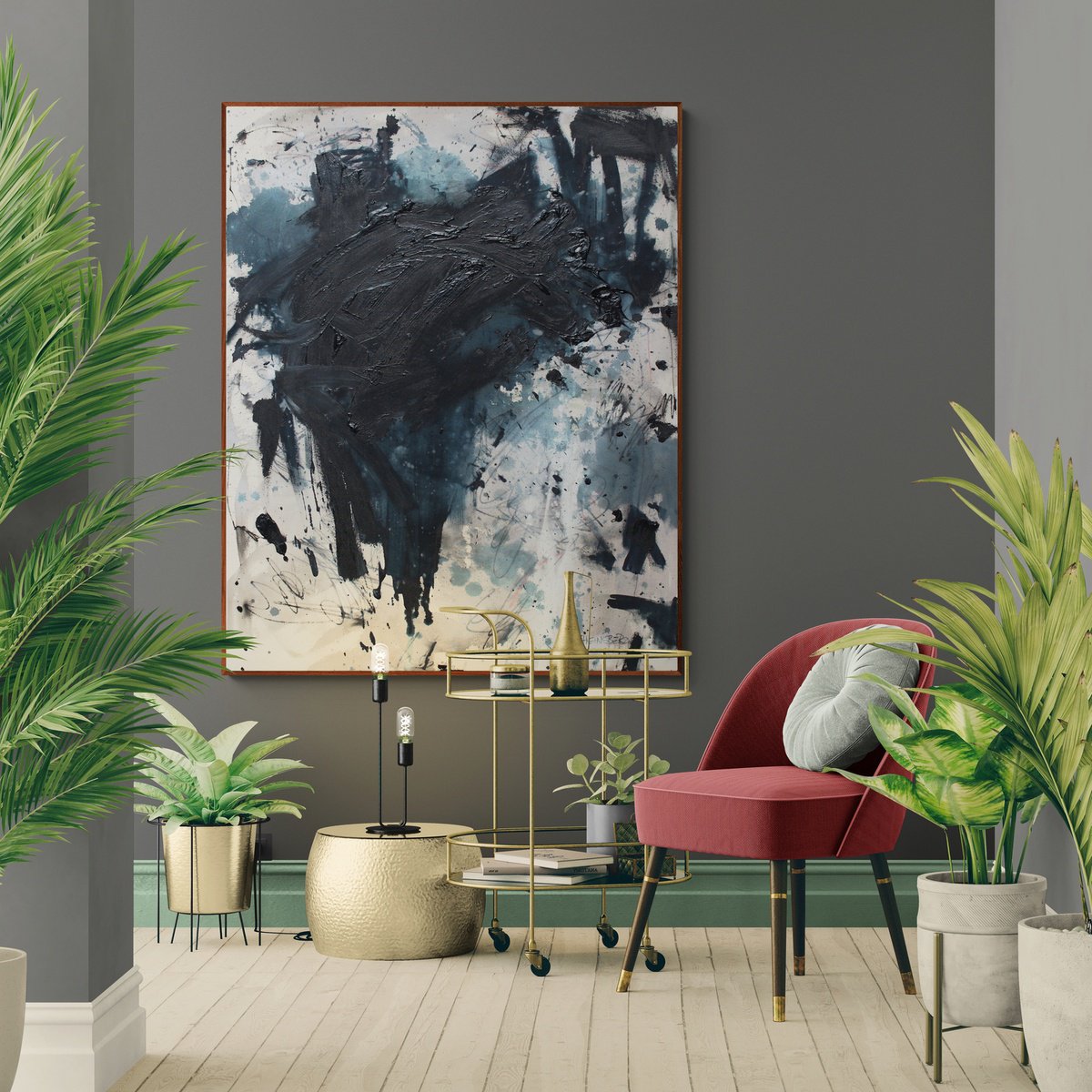 Rough Black By Daniela Schweinsberg, 47 X 59, Artwork For Sale On Artfinder