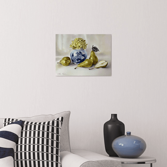 Hydrangea and pears
