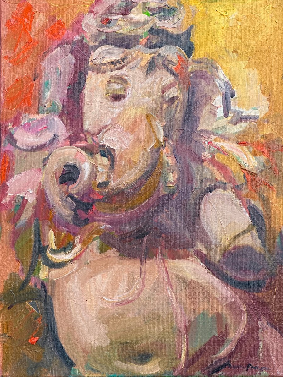 Expressive Abstract Oil Painting By Arun Prem, 18 X 24, Lord Of The Dance, Original Artwork