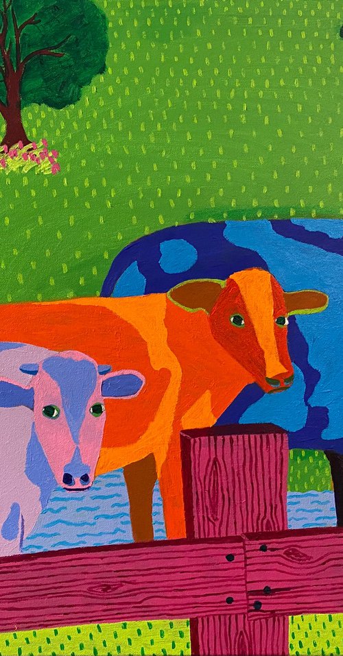 Three Cows by Sue Graef