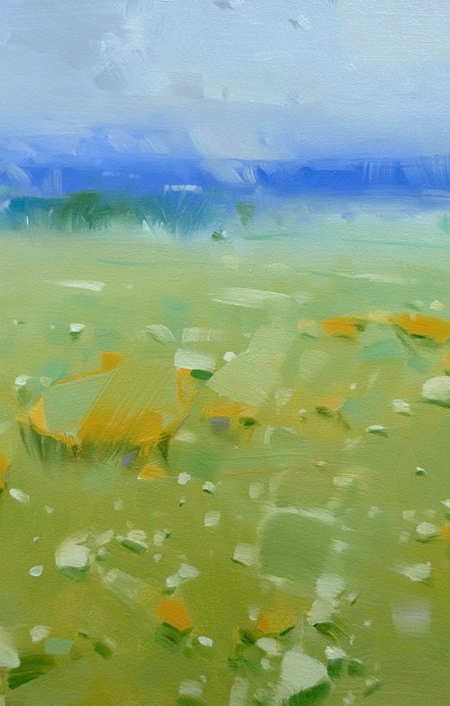 Meadow, Original oil painting, Handmade artwork, One of a kind by Vahe Yeremyan