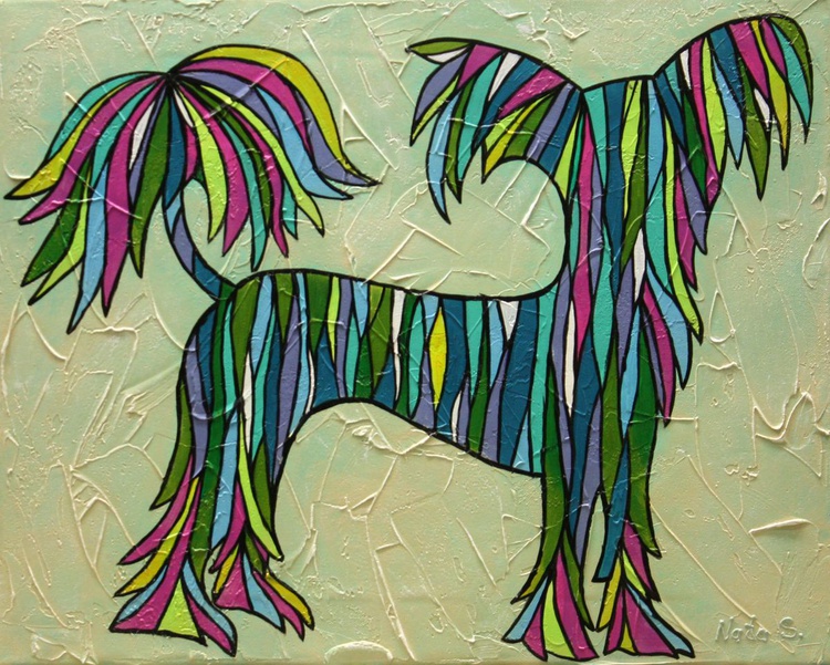 Chinese Crested Dog Abstract Rainbow Dog Paint Artfinder