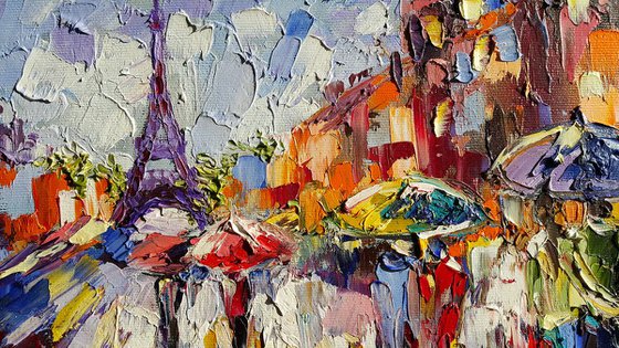 Rainy morning in Paris - Paris, cityscape, colored umbrella, rain in Paris, cityscape Paris, umbrella, people in the rain, rain