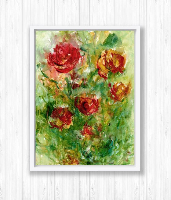 Floral Lullaby 41 - Flower Oil Painting by Kathy Morton Stanion