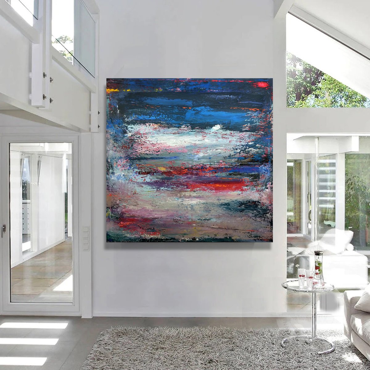 Abstract Acrylic Painting By Veljko Martinovic, 79 X 79", - Don Quixote-, Original Artwork