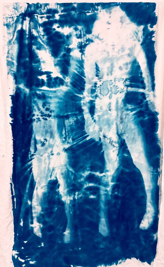 Underwater Swimmers- Cyanotype on cotton