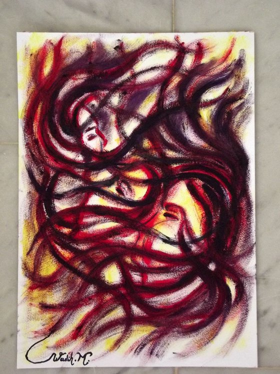 TAKEN BY THE WIND - Face combination - Illusionistic figures - 20.5x30cm