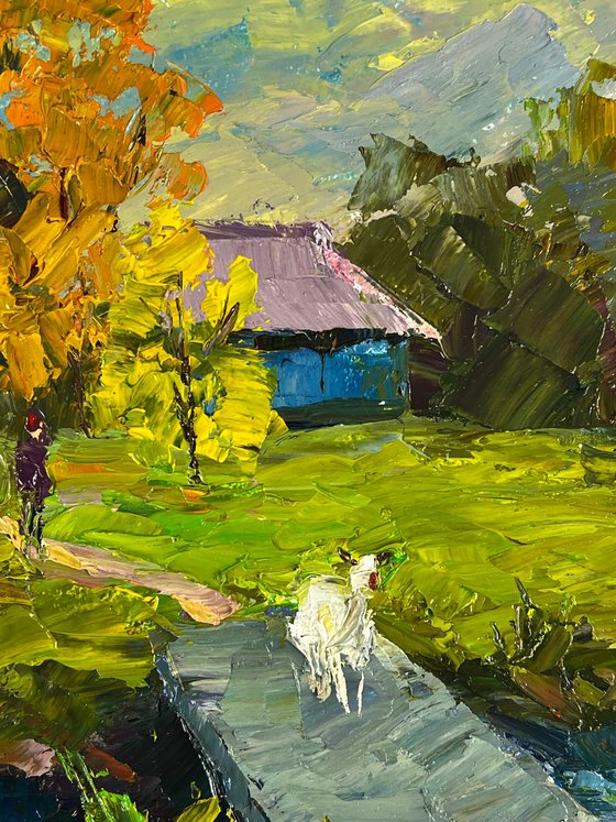A Village among the Autumn Forest