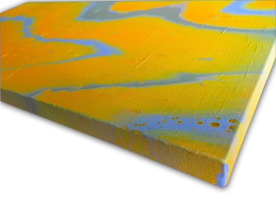 "Staring At The Sun" - FREE USA SHIPPING - Original Abstract PMS Fluid Acrylic Painting - 36 x 18 inches