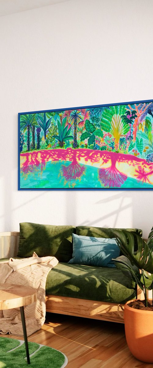 Pink Shadows By The Pool by Kathryn Sillince