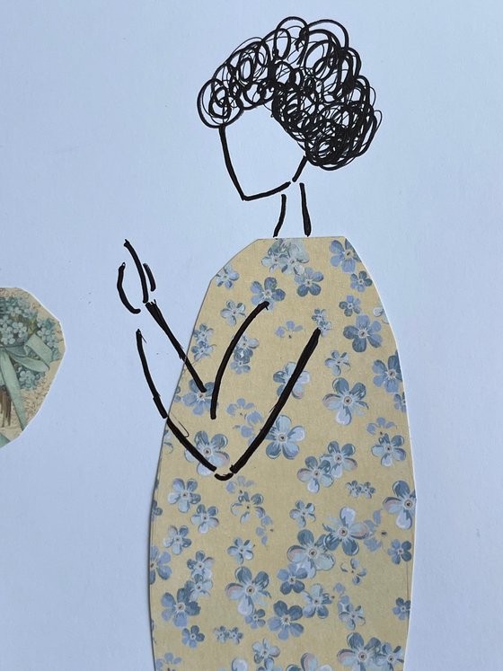 Couple original paper collage