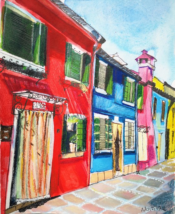 A street of Burano Island