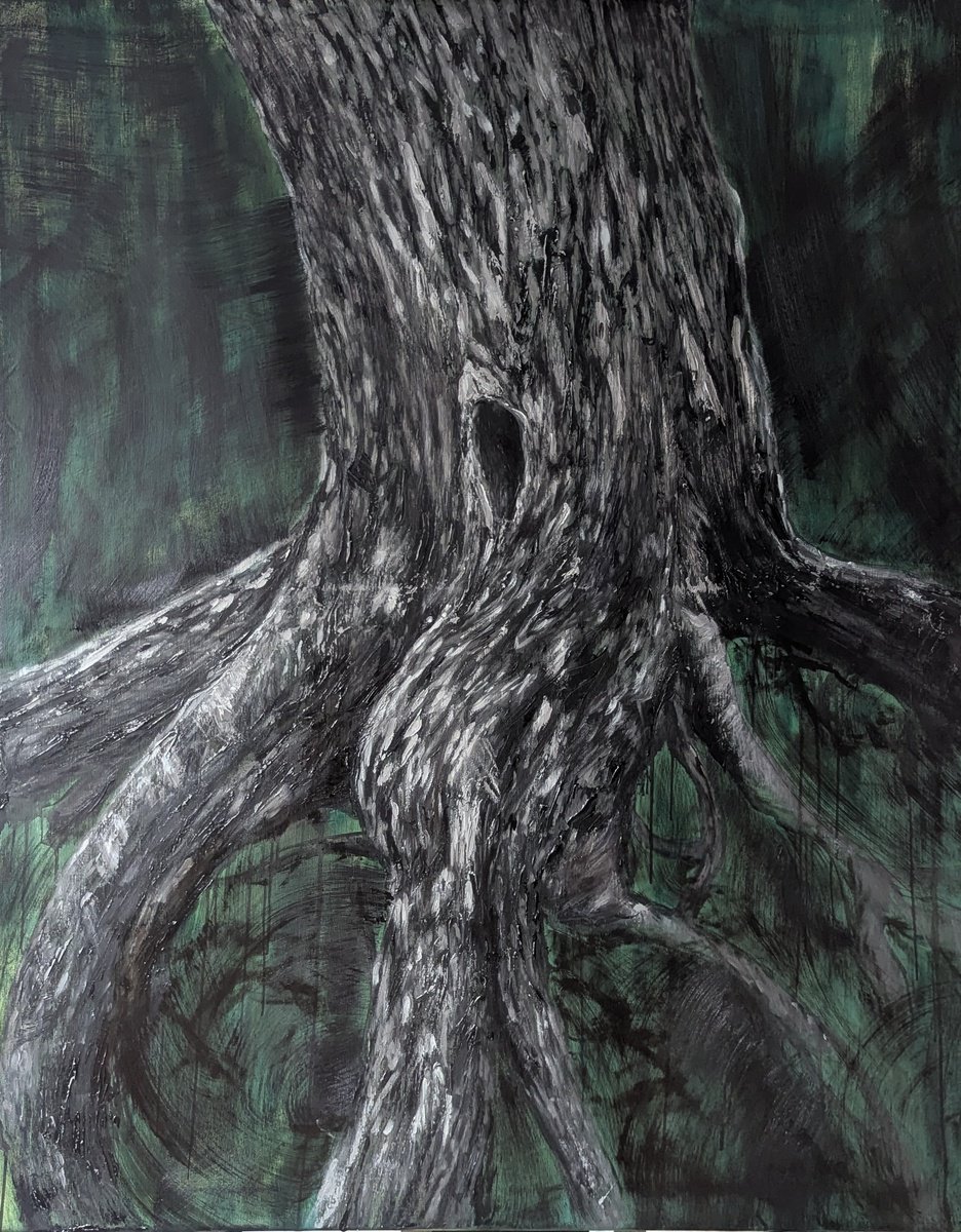 Impressionistic Landscape Oil Painting By Sophie Adair, 31 X 39", Rooted, Original Artwork