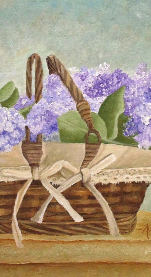 Basket of Lilacs by Angeles M. Pomata