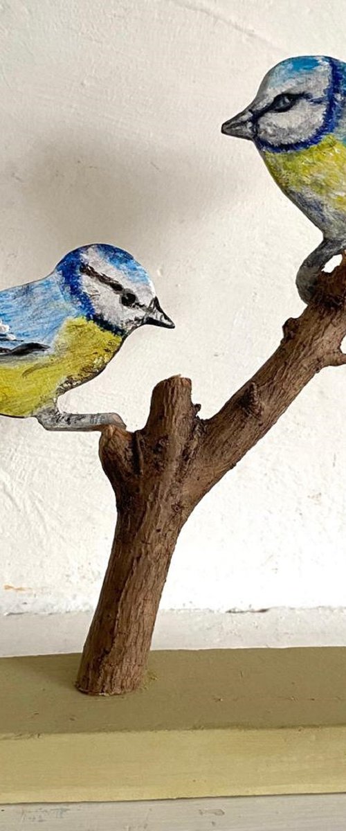 Blue Tits by Laurence Wheeler