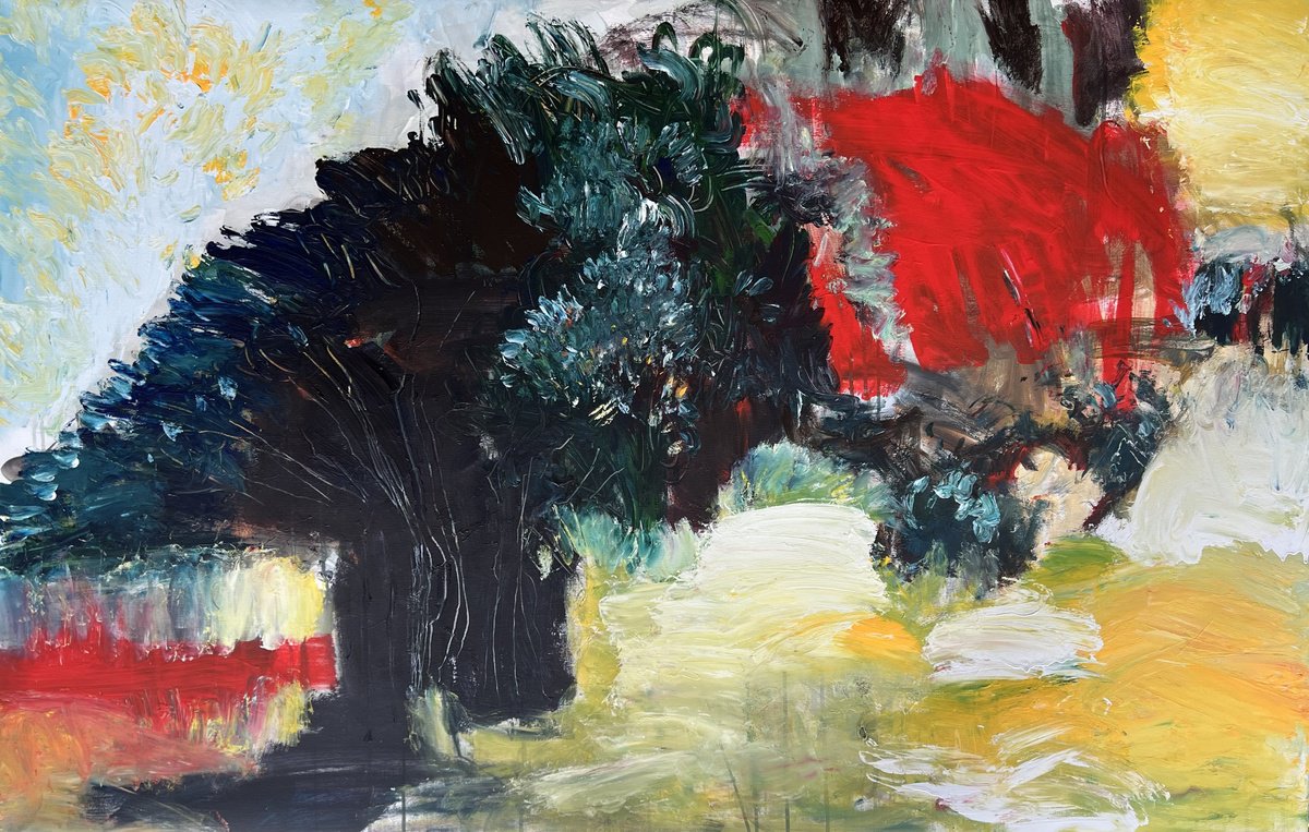 Organic Abstract Acrylic Painting By Egle Kurlianskaite, 55 X 35, Summer Bloom, Original Artwork