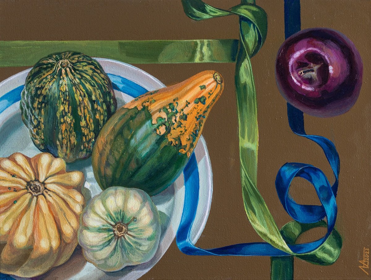 Photorealistic Still Life Oil Painting By Alona Lesnichenko, 16 X 12, Apple, Original Artwork