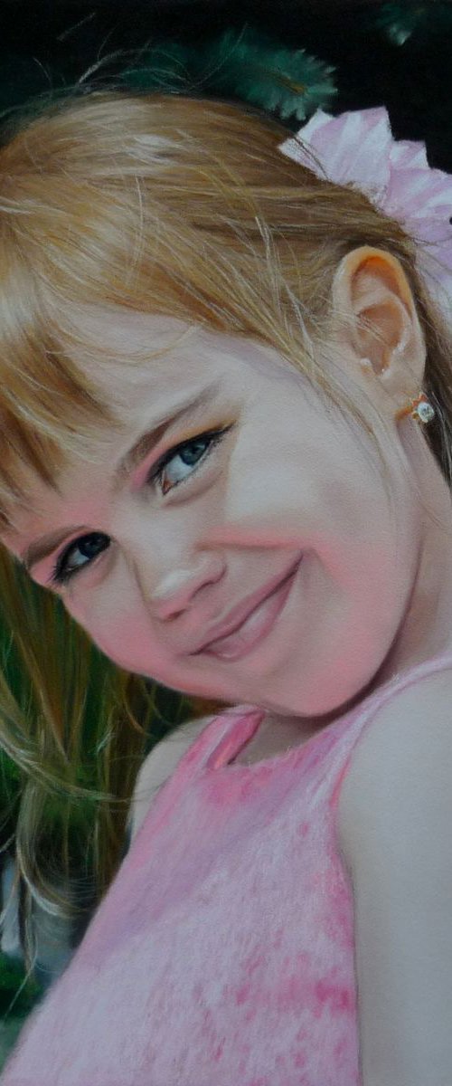Dasha. Custom pastel portrait. by Elena Bondarenko