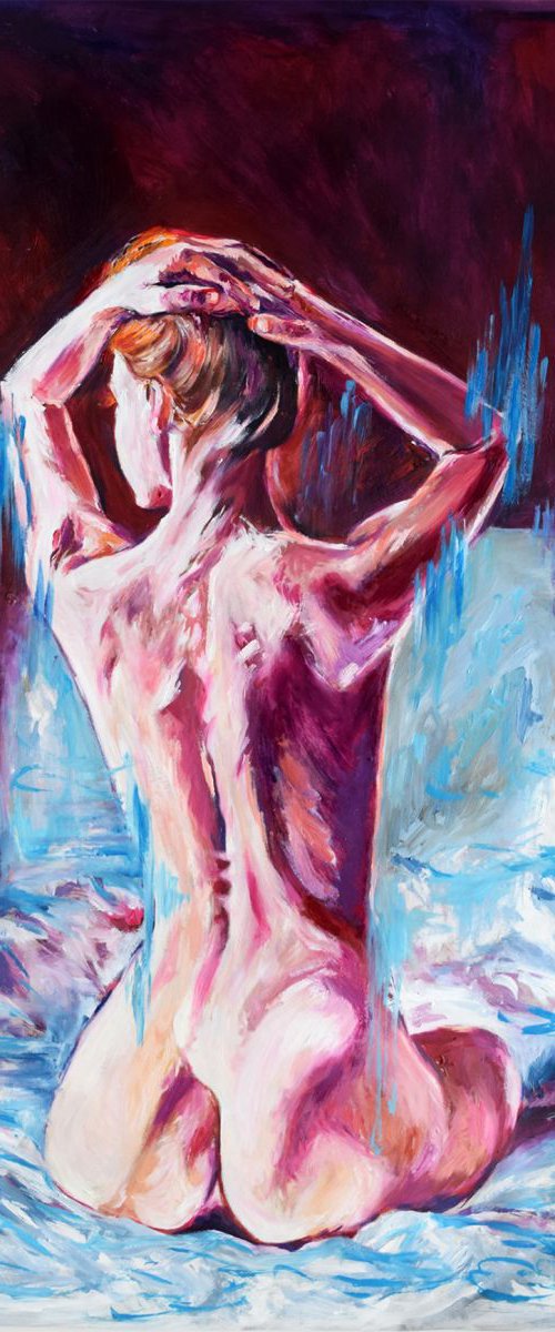 Red hair / Nude Series 66 cm x 57 cm by Anna Sidi-Yacoub