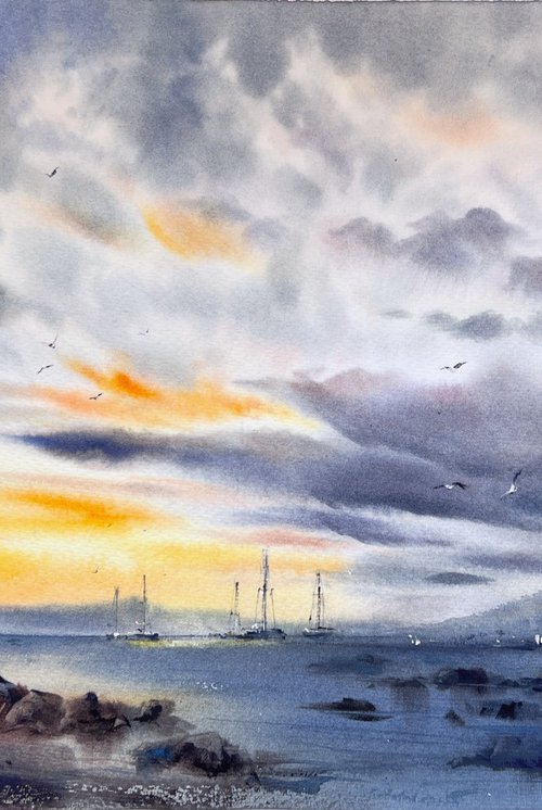 Sunset on the sea #12 by Eugenia Gorbacheva