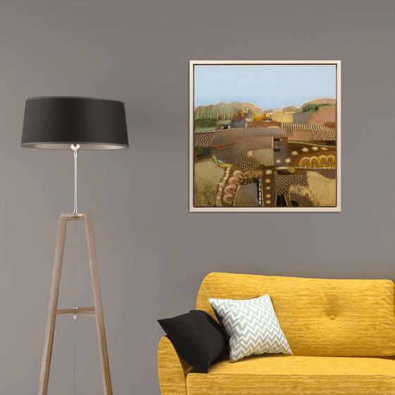 A cloudless blue sky