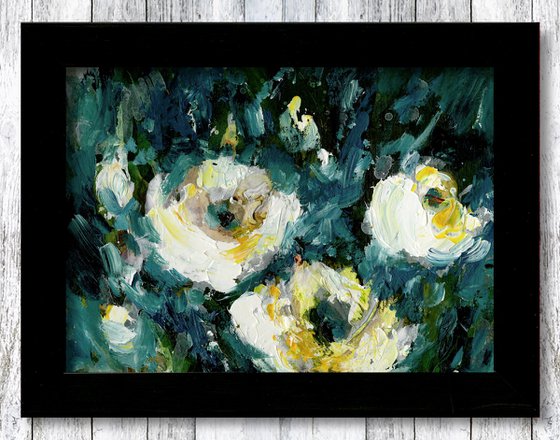 Tranquility Blooms 45 - Framed Highly Textured Floral Painting by Kathy Morton Stanion