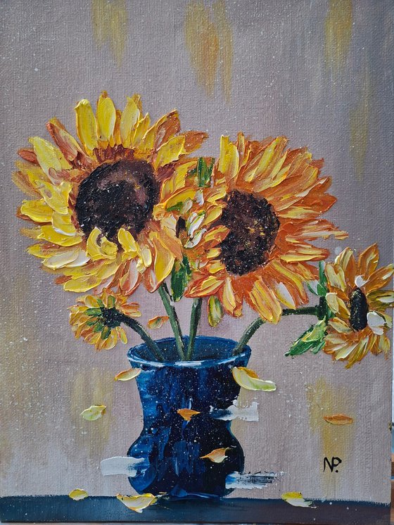 Sunlit Joy, sunflowers, floral