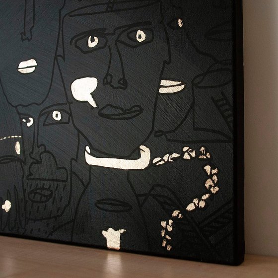 Gold in Their Eyes - Black Painting