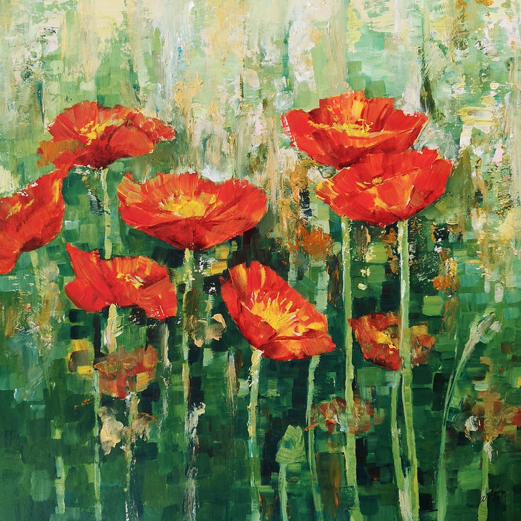 Poppy Field Acrylic Painting By Arti Chauhan Artfinder