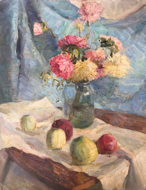 Flowers and apples by Viktor Mishurovskiy