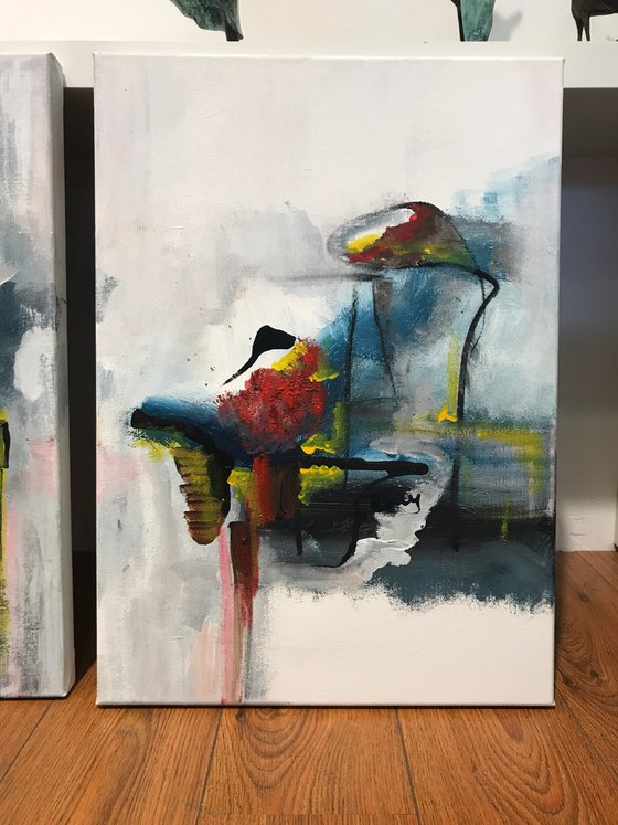 Abstract triptych