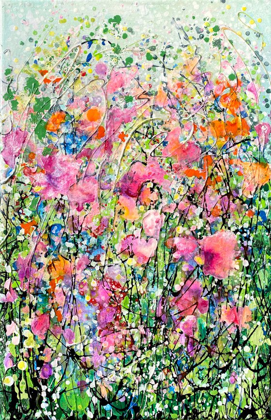 Sweet Pea Wildflowers  by OLena Art