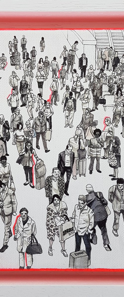 People Commuting Red Neon by Arturo Garcia de las Heras (Agheras73)