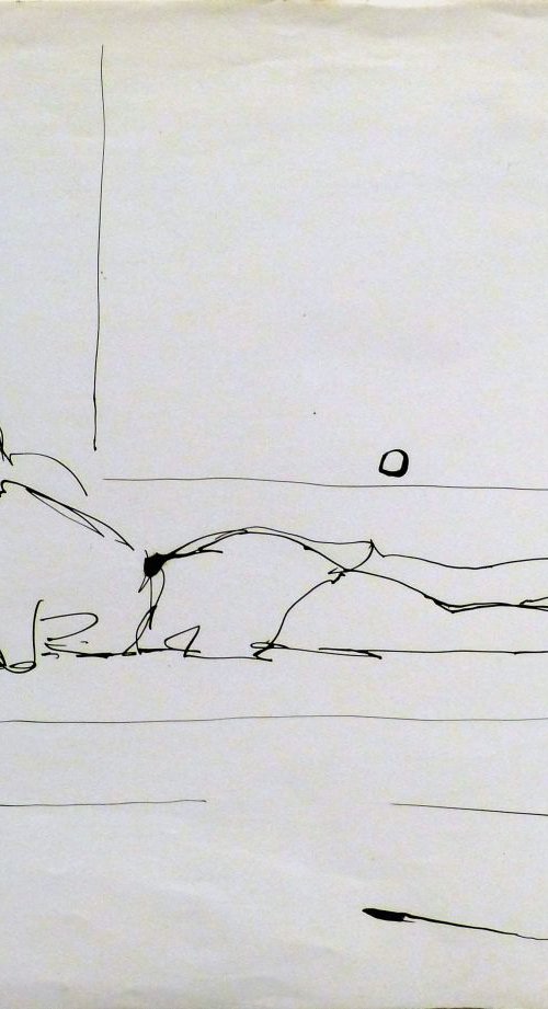 Reclining Model, study 1, 30x39 cm by Frederic Belaubre