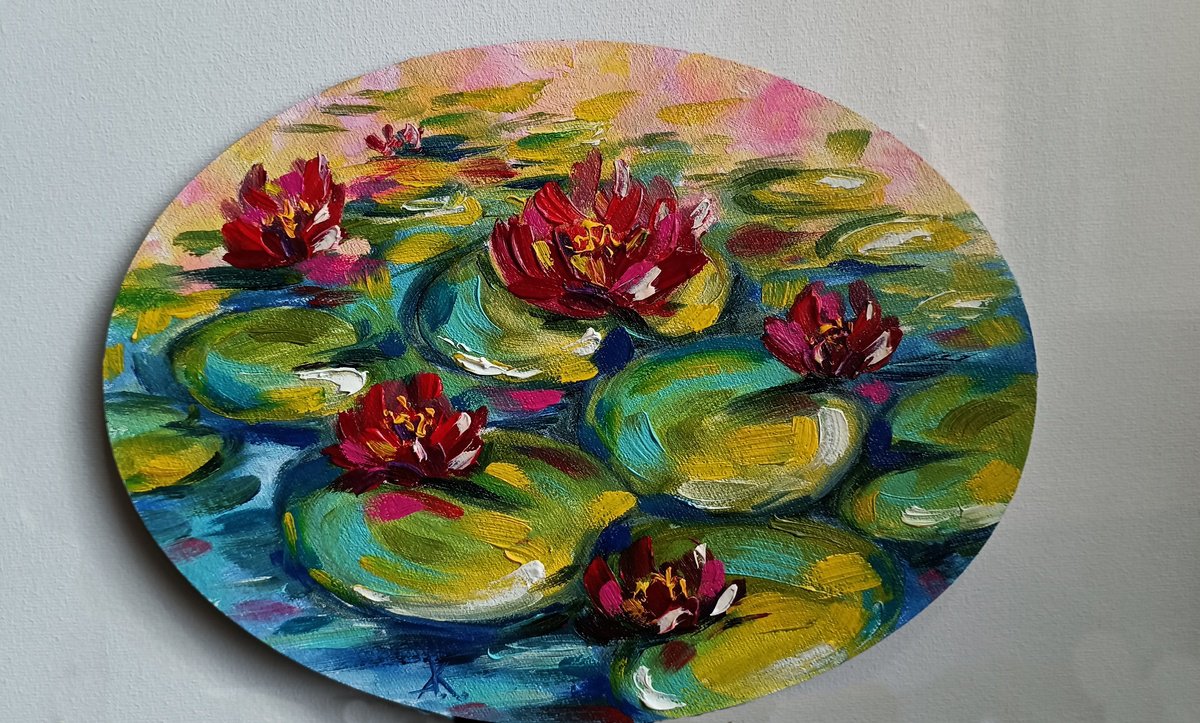 Impressionistic Botanical Oil Painting By Anastasia Kozorez, 9 X 7, Lilies Flowers, Original Artwork