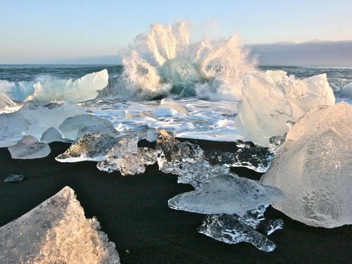 Jökulsárlón Black Sand Beach, Iceland by Laura Gompertz