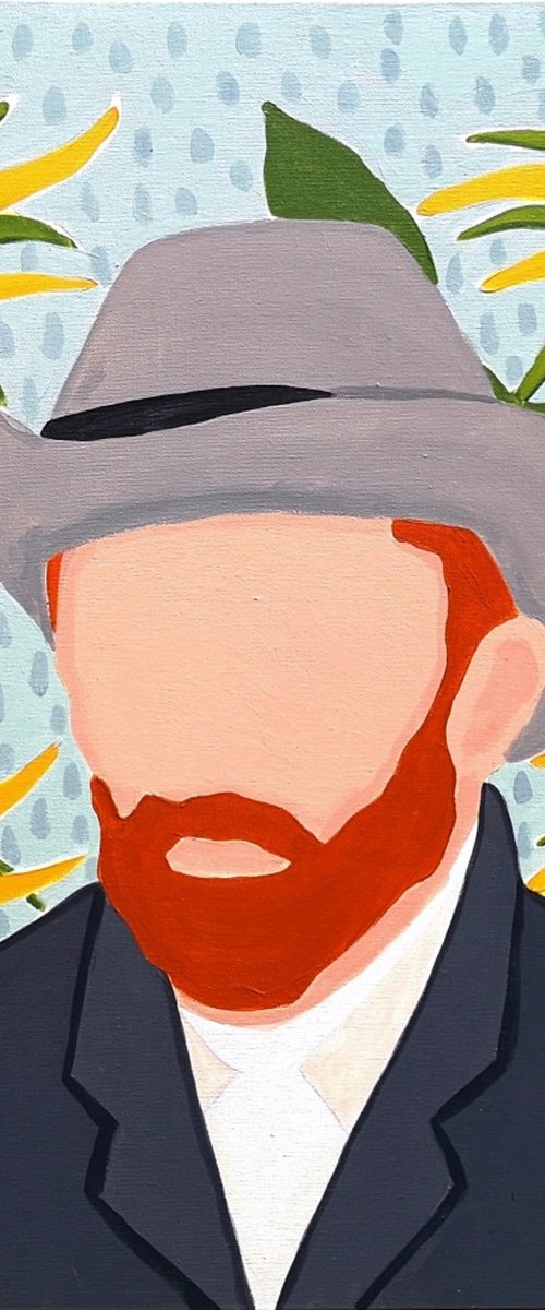 Van Gogh with Sunflowers and Felt Hat by Marisa Añón