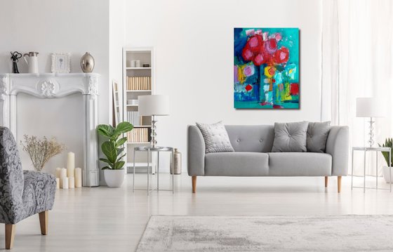 Still Life & Red Flowers