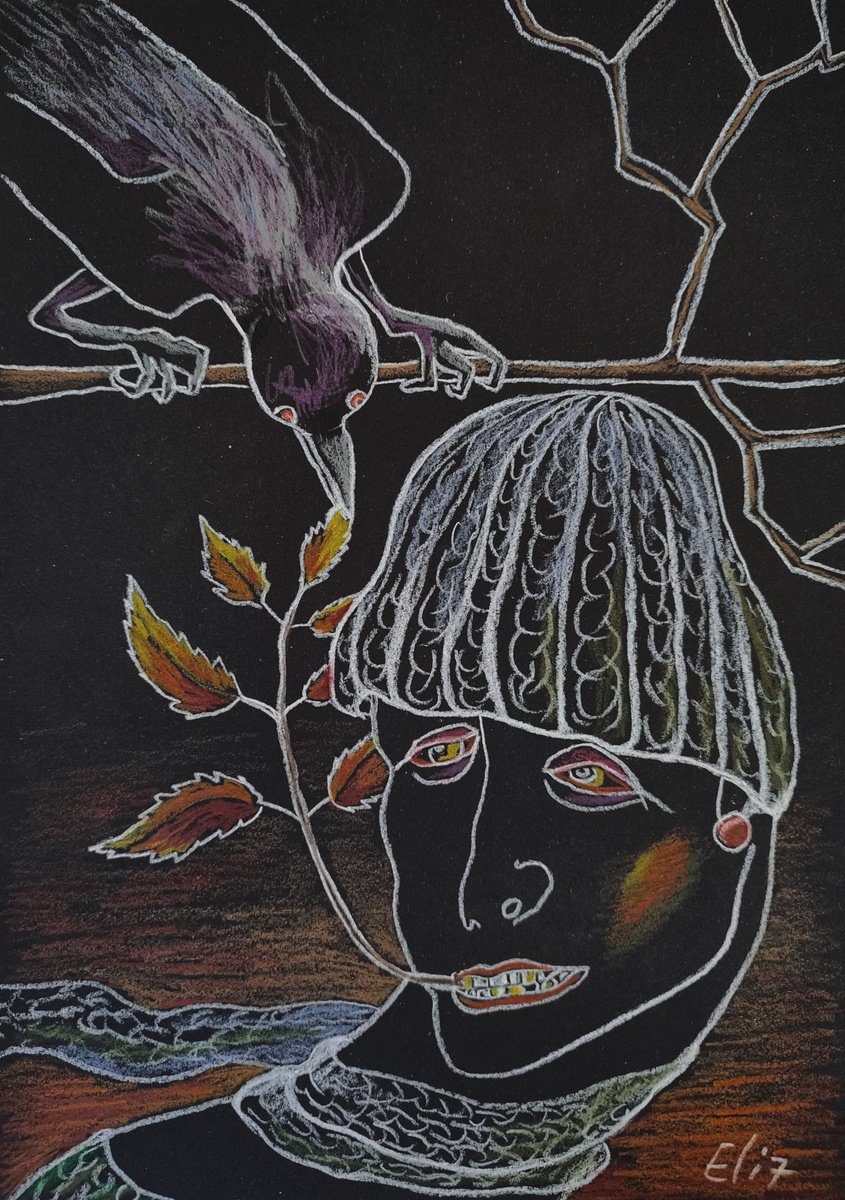 Expressive Pencil Drawing , Autumn Teeth By Elisheva Nesis, 9 X 13, Artwork For Sale On Artfinder