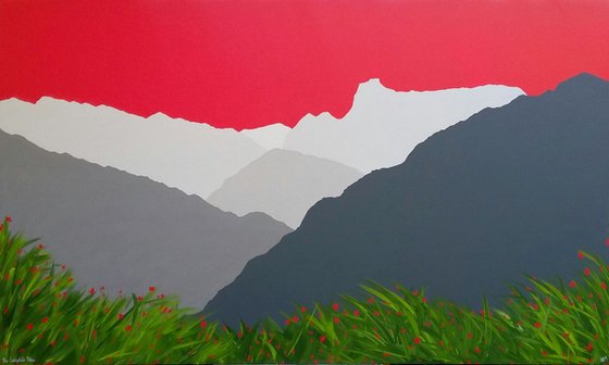 The Langdale Pikes, The Lake District (LARGE painting)
