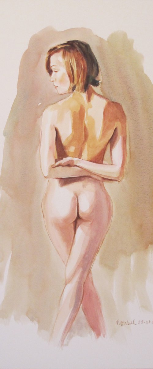 Standing female nude back study by Rory O’Neill