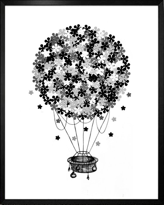 Black flower balloon