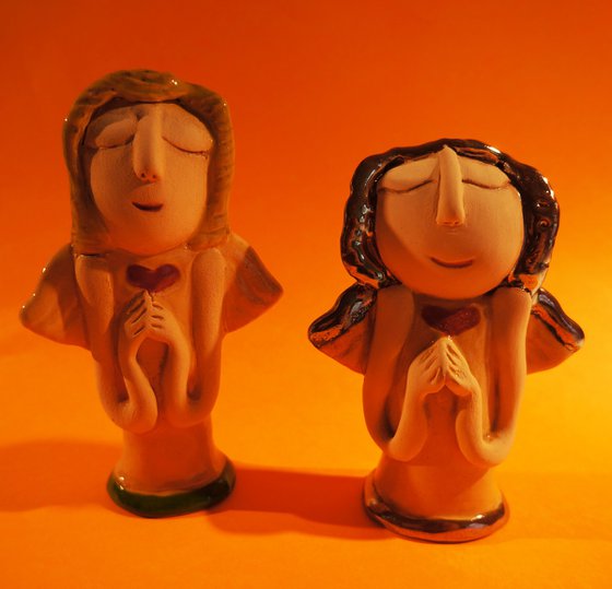 Ceramic | Sculpture | Disabled artist | Praying angels