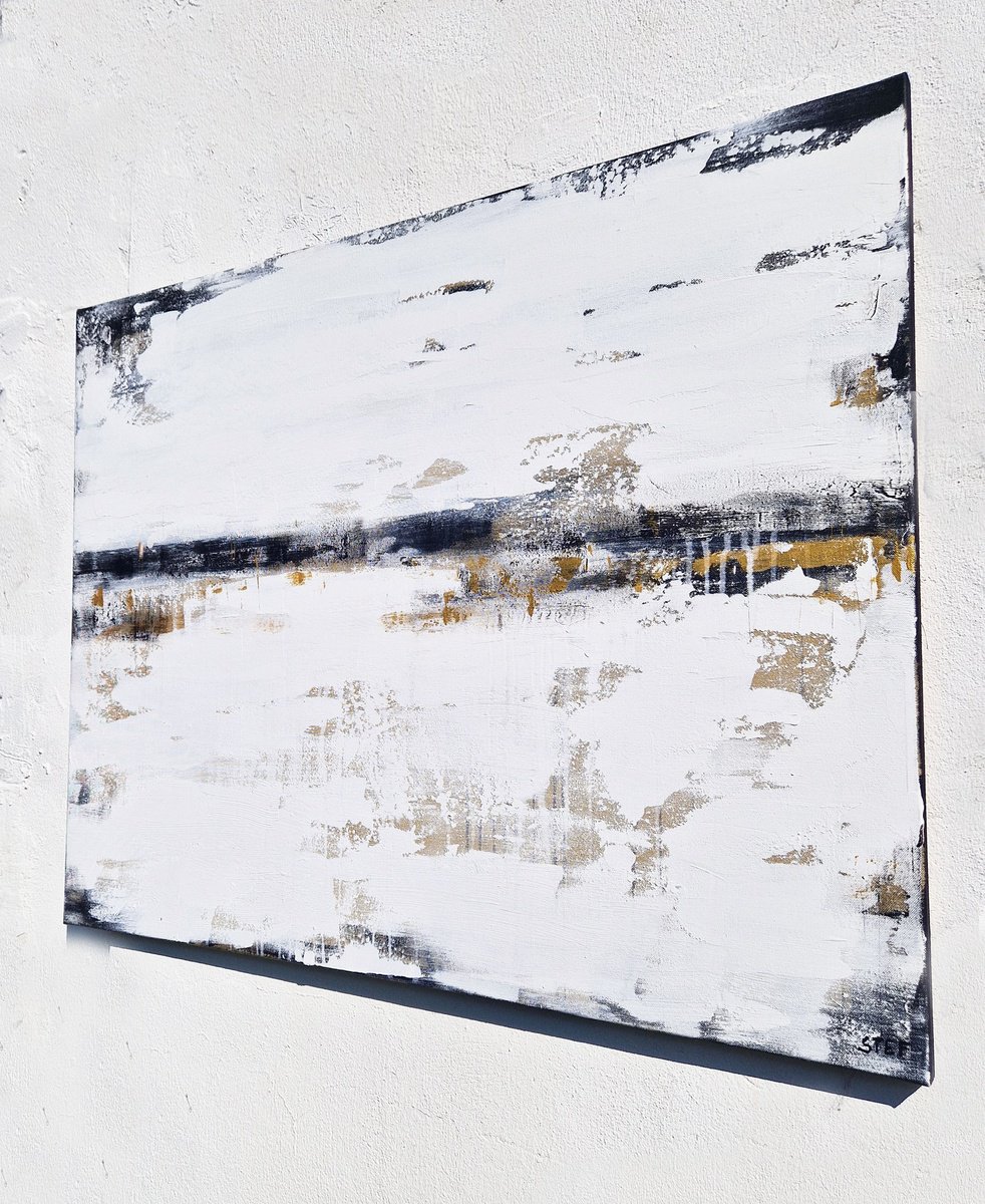 Expressive Landscape Acrylic Painting By Stefanie Rogge, 39 X 31", 