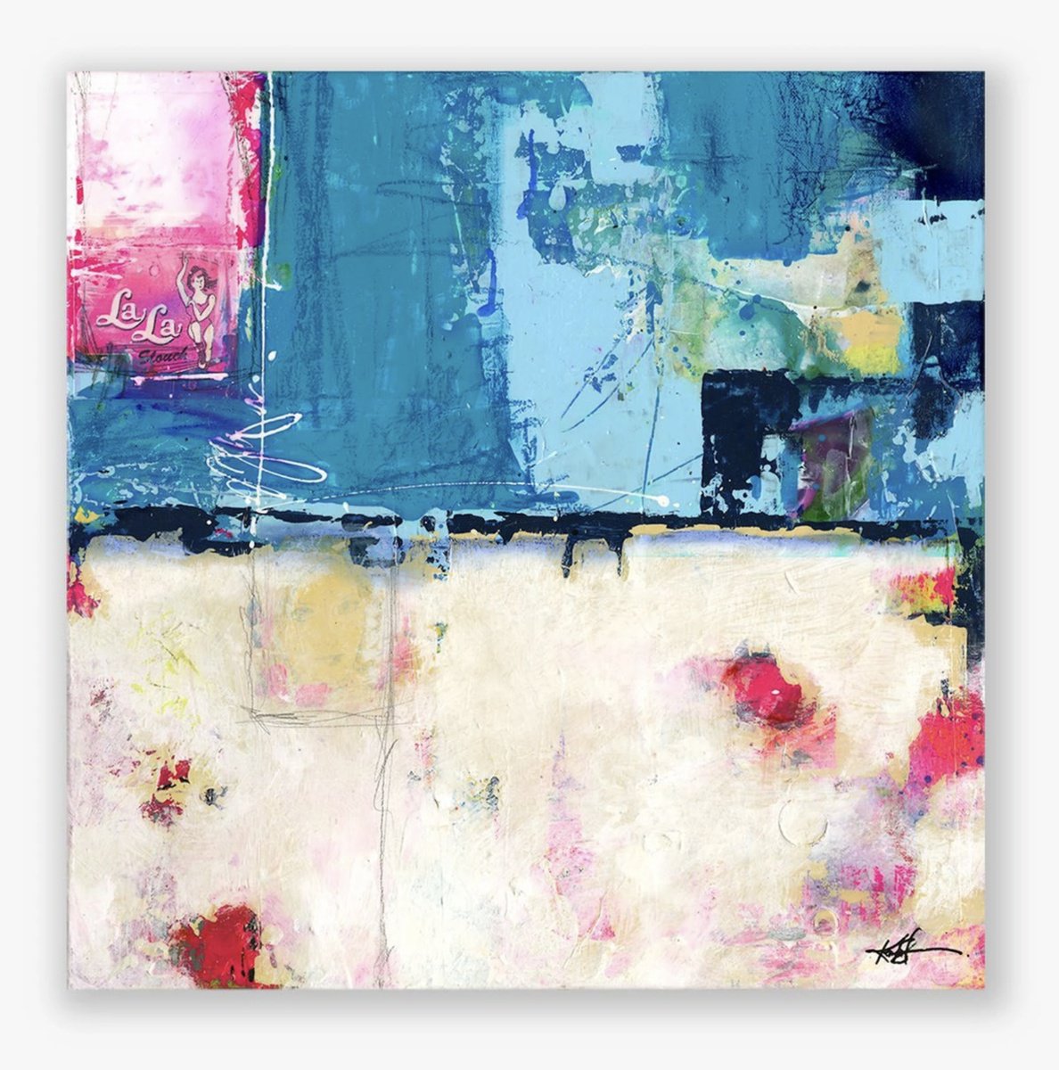 Abstract Painting By Kathy Morton Stanion, 20 X 20", La La Girl, Original Artwork